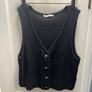 Abercrombie Black Button-Up Sweater Vest NWT